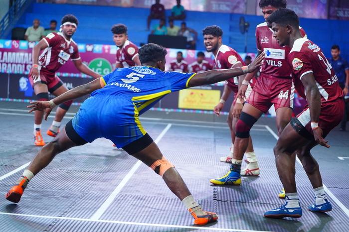 S Surya M Saravanan - Match 61 - Sivagangai Warriors vs Vels University - YKS TN CLUBS 2024
